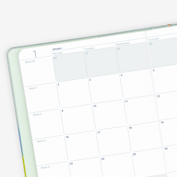 Week on 2 Pages Horizontal Planner Calendar Refill – Monday Start – FOILED  VERSION