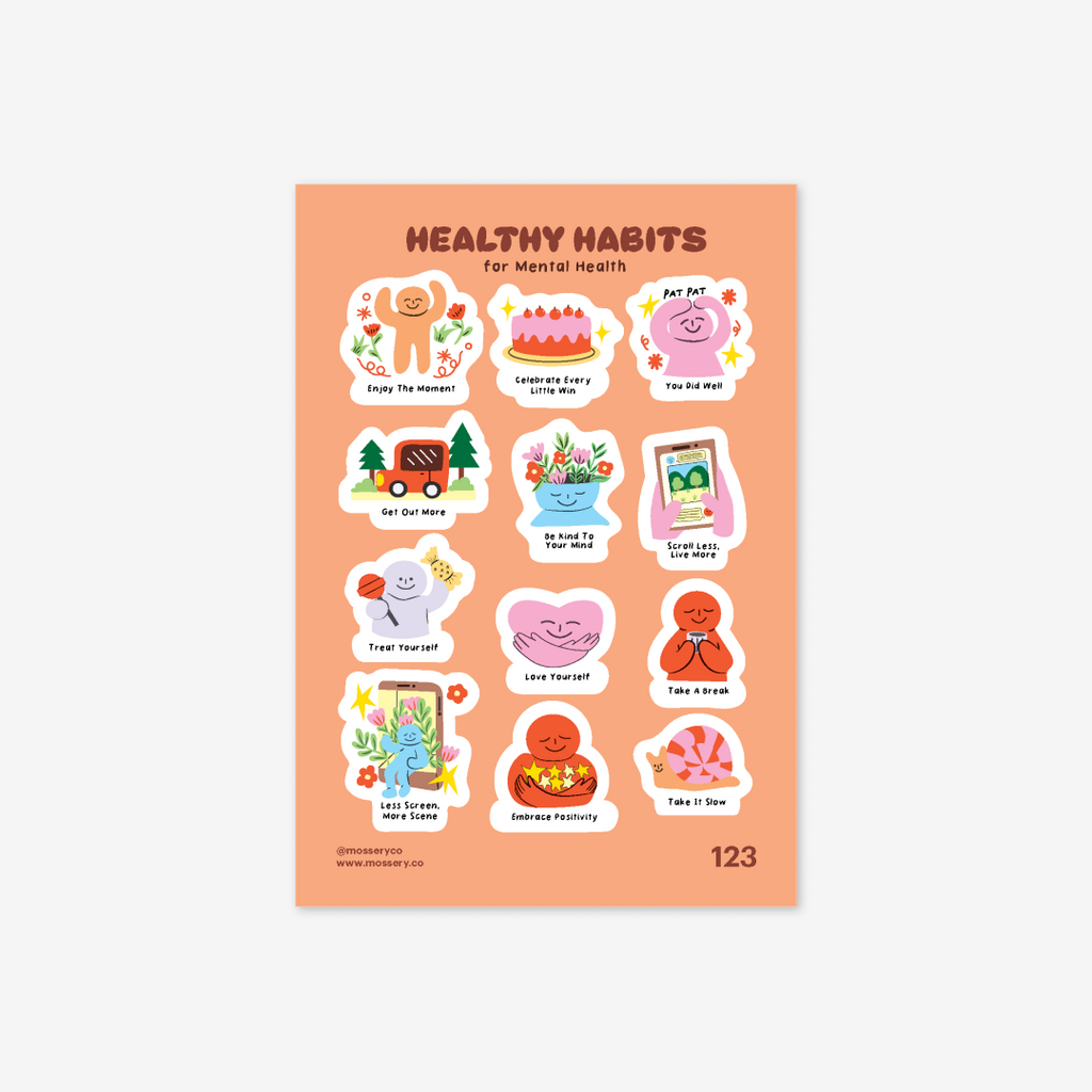 Mossery Stickers: Healthy Habits For Mental Health (STC-123)