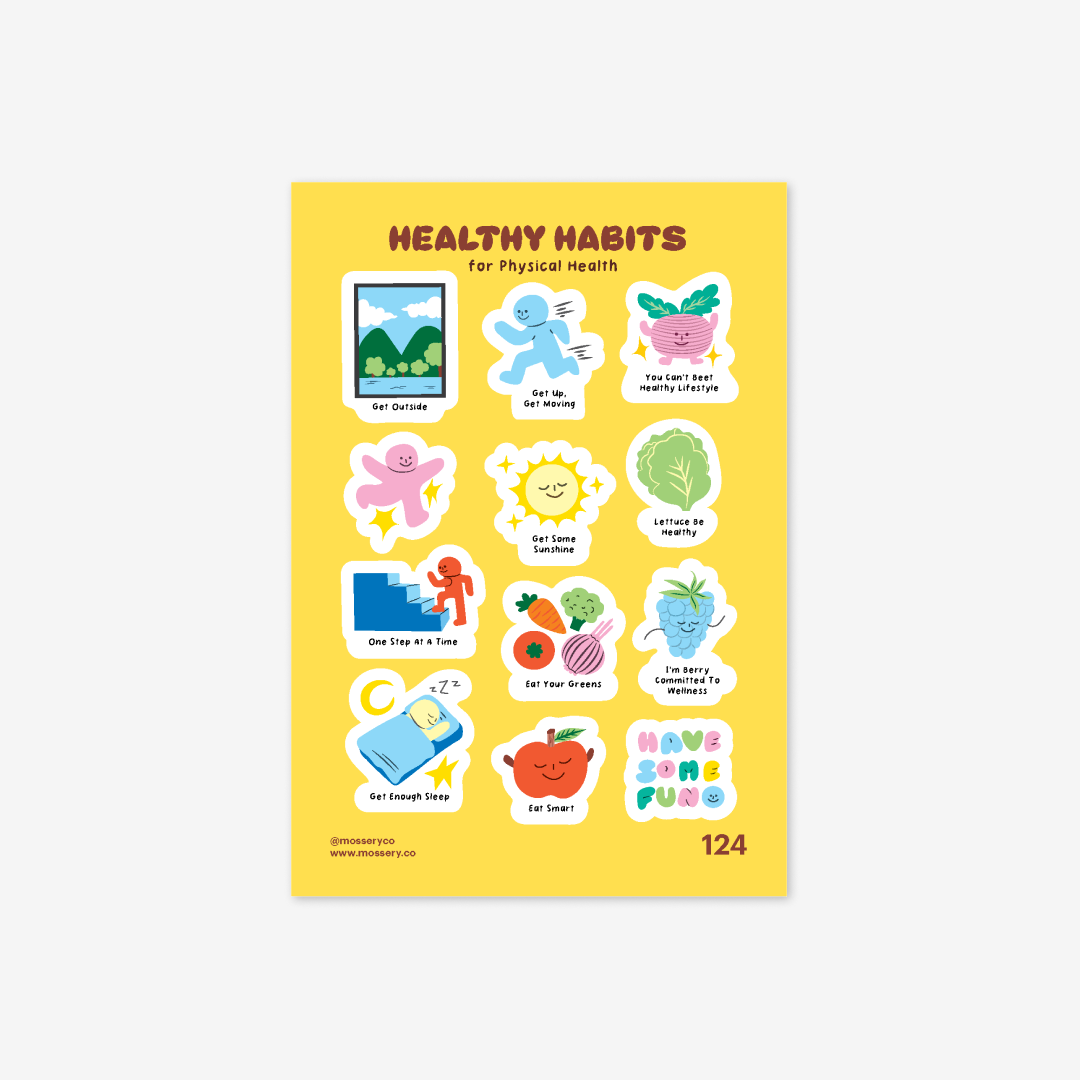 Mossery Stickers: Healthy Habits In Physical Health (STC-124)