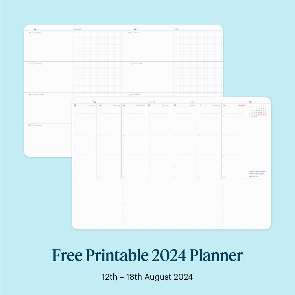 2024 Planner Free Printable Downloads Week 33