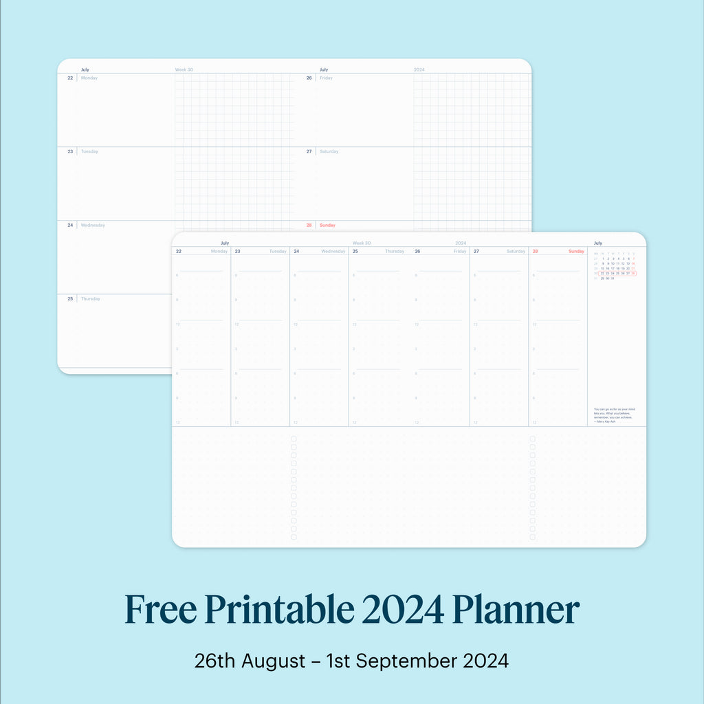 2024 Planner Free Printable Downloads Week 35