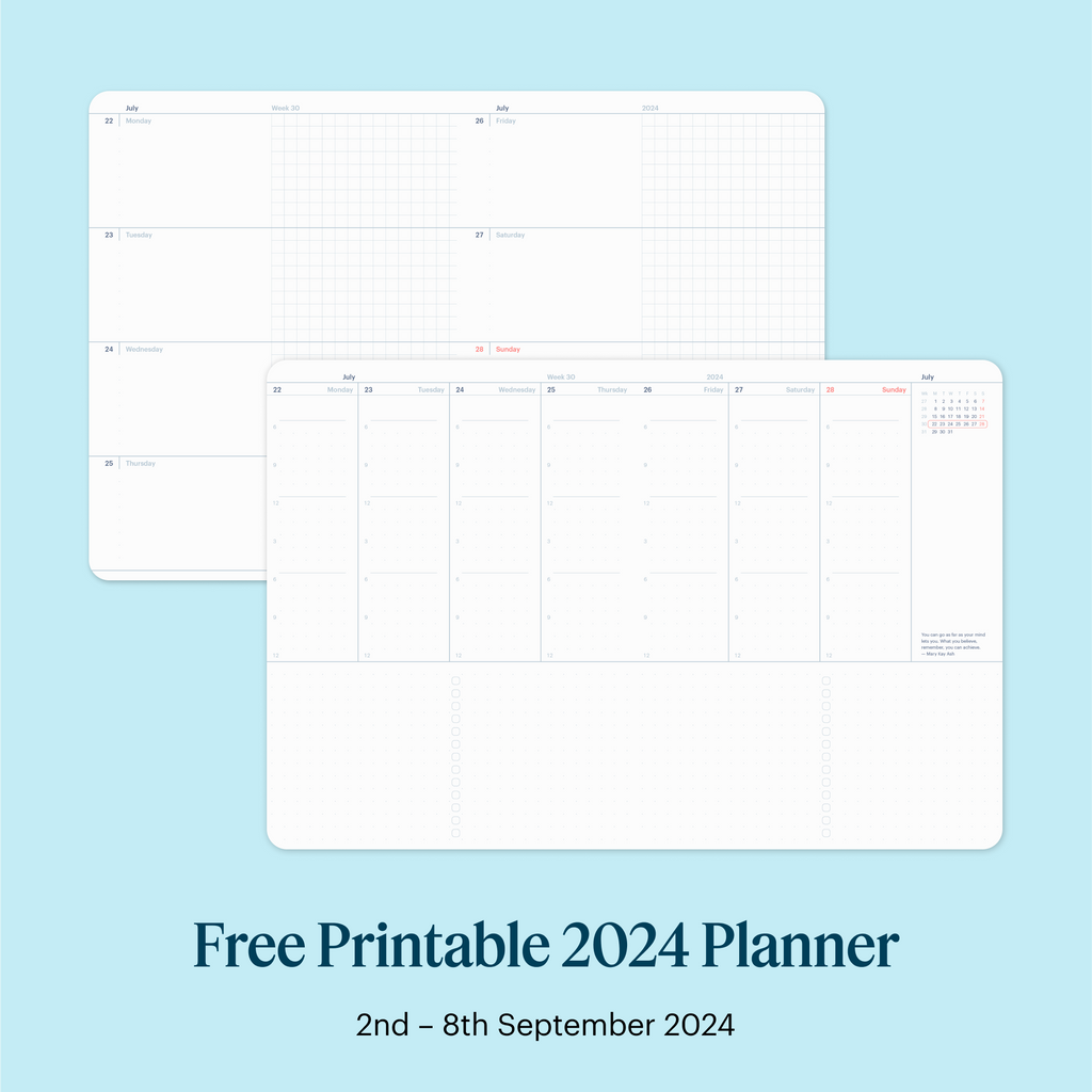 2024 Planner Free Printable Downloads Week 36