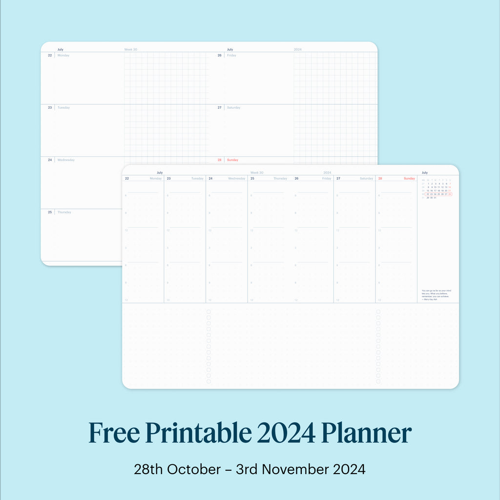 2024 Planner Free Printable Downloads Week 44