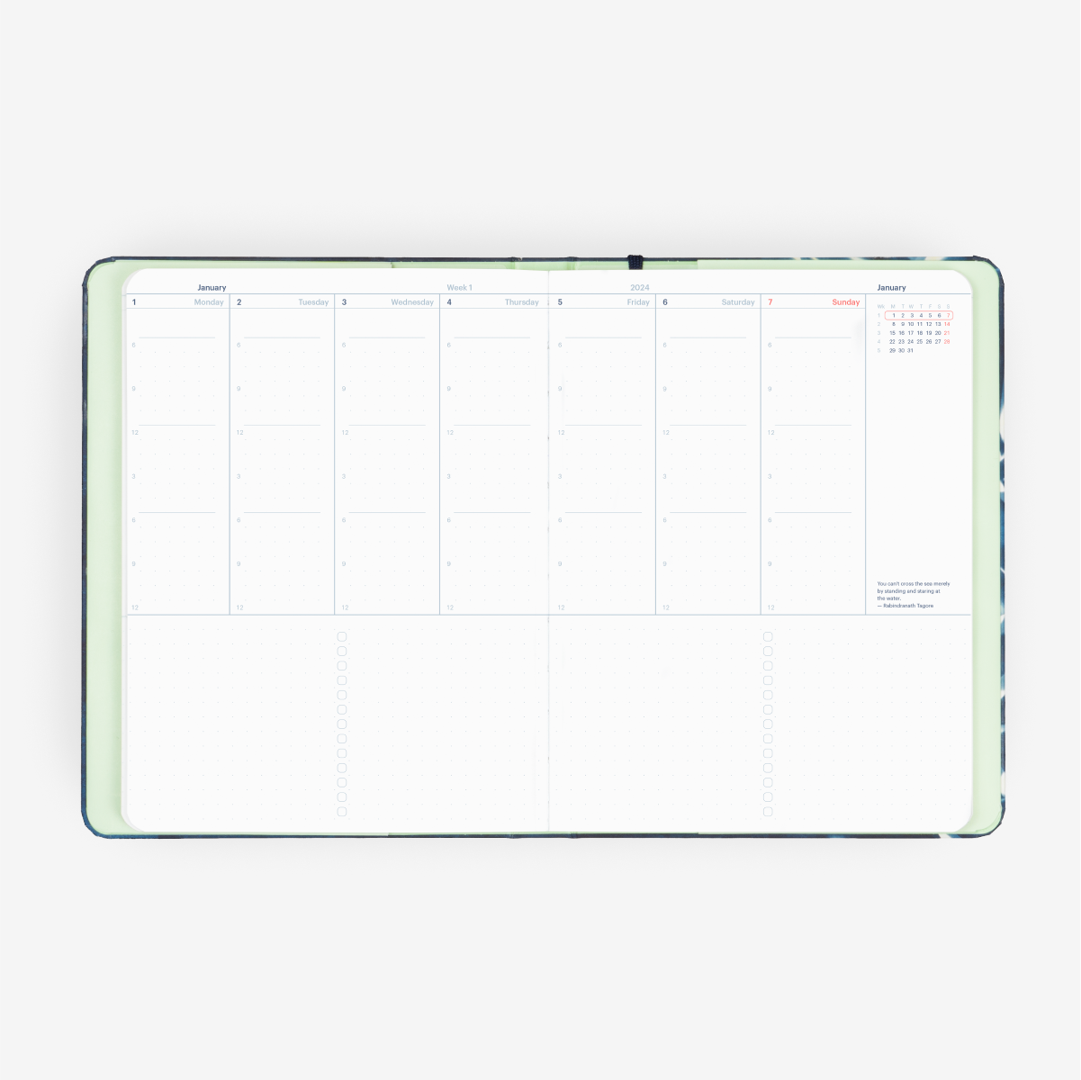 2024 Vertical Half-Year Planner Refill (July-December)