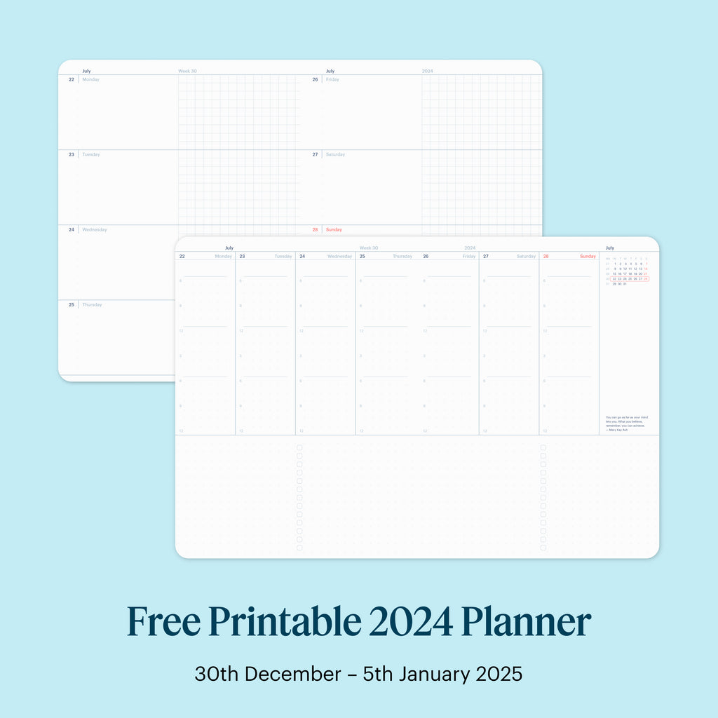 2025 Planner Free Printable Downloads Week 1