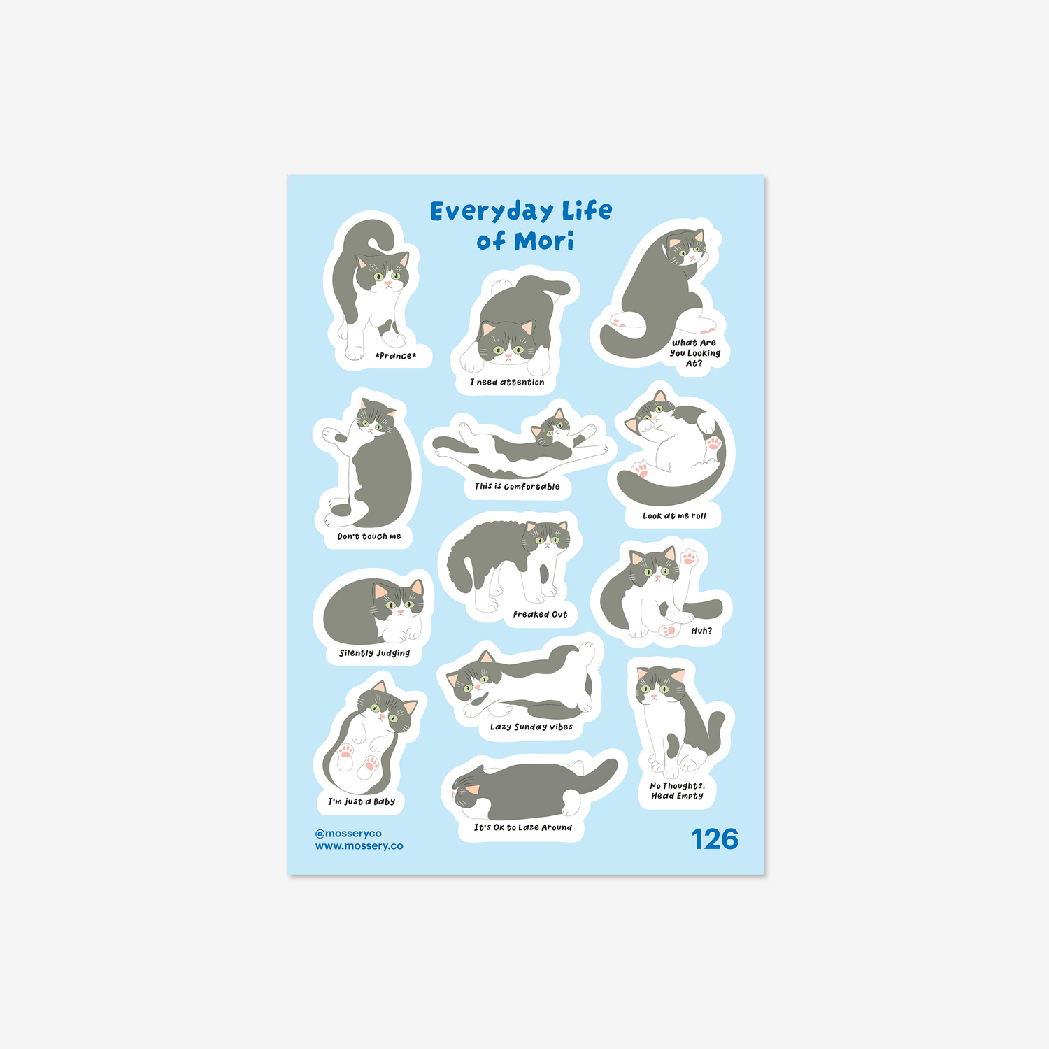 Mossery Stickers: Mori The Cat