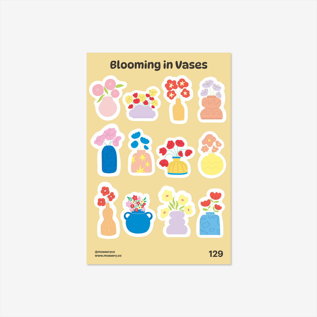 Mossery Stickers: Blooming in Vases (STC-129)