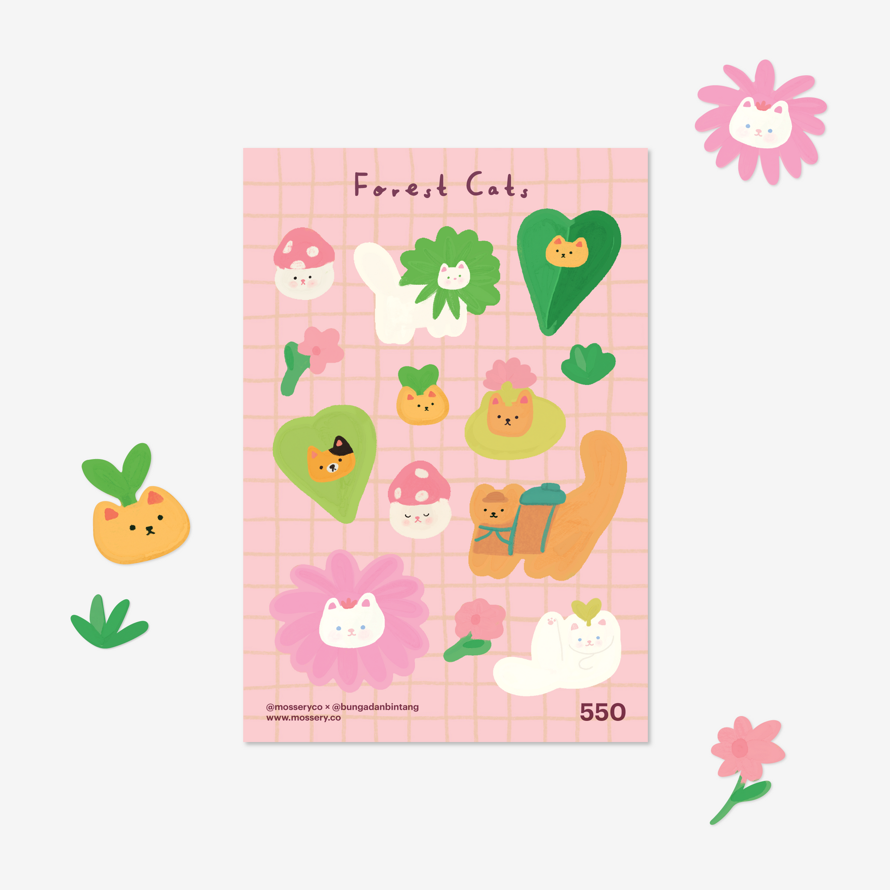 Artist Series Sticker: Forest Cats