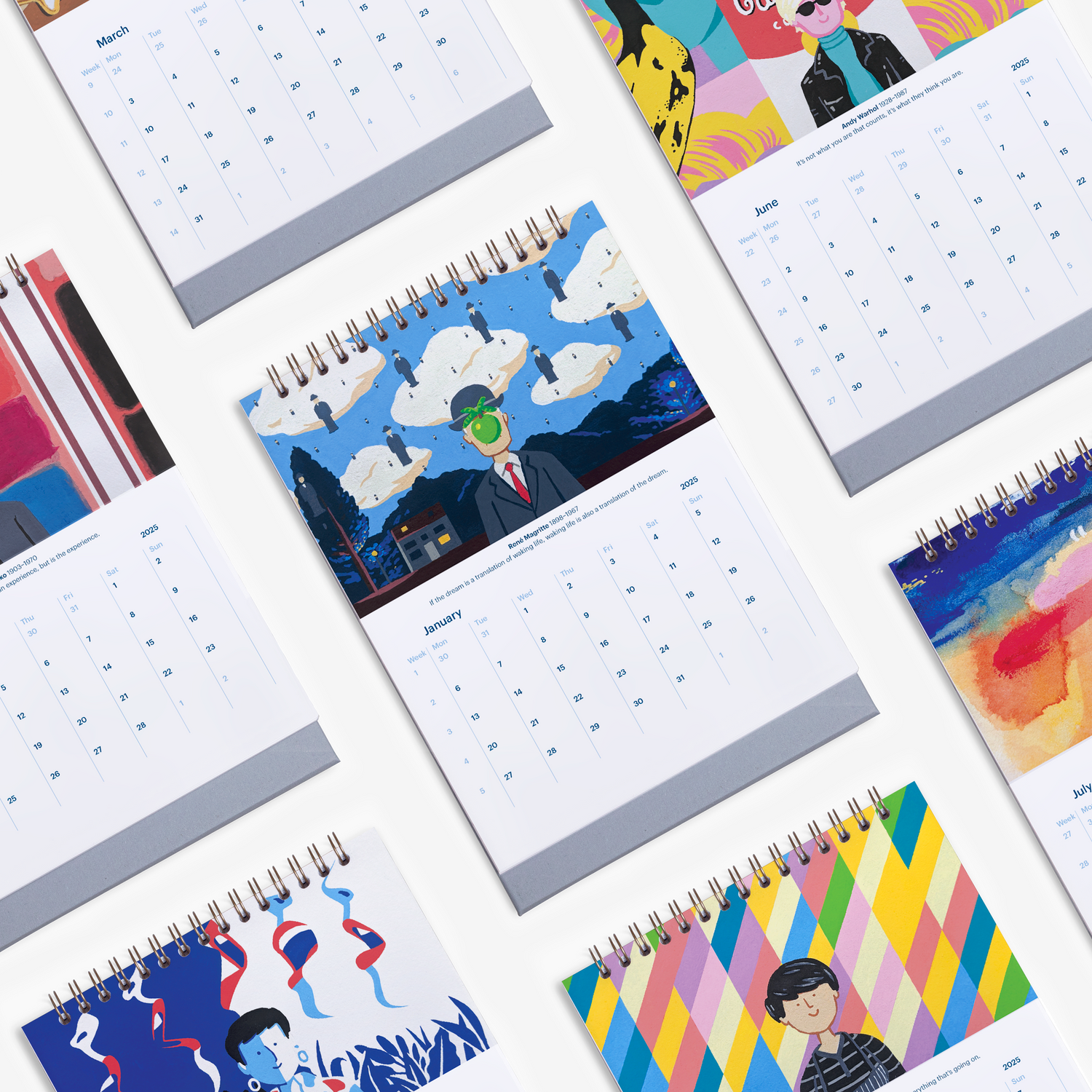 Modern Masterpieces 2025 Desk Calendar