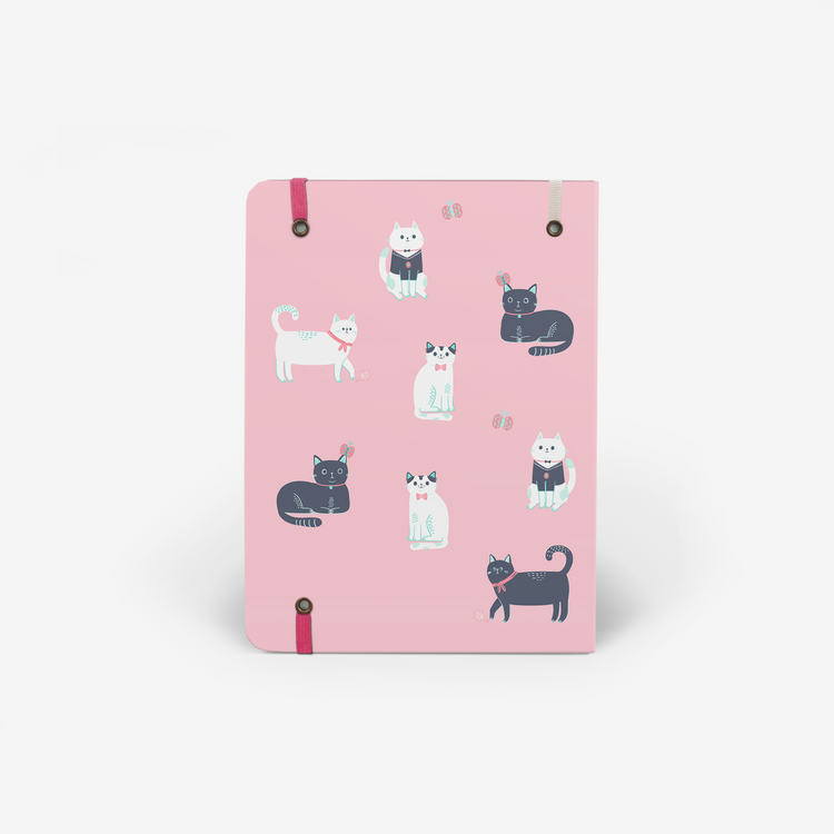 Cats Pink Threadbound Notebook