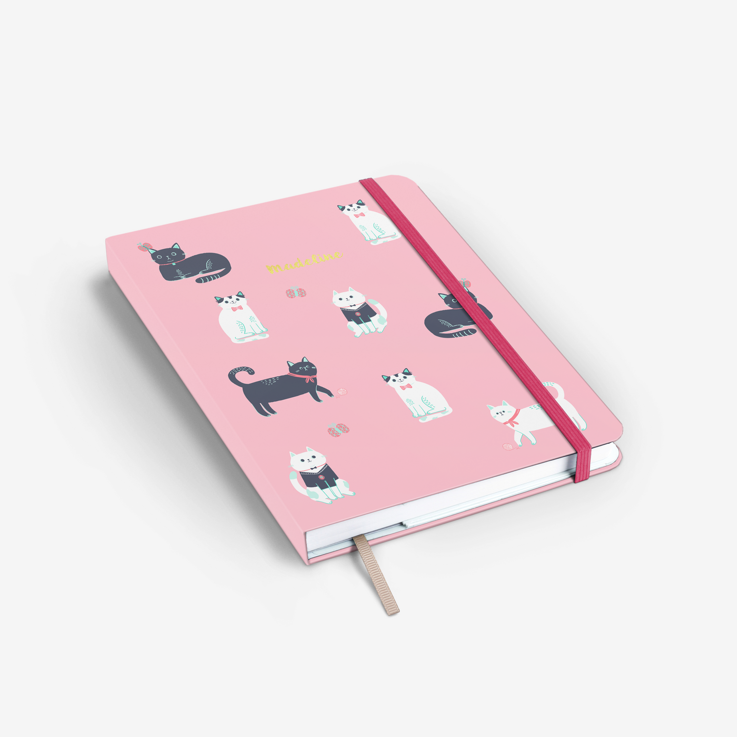 Cats Pink Threadbound Notebook