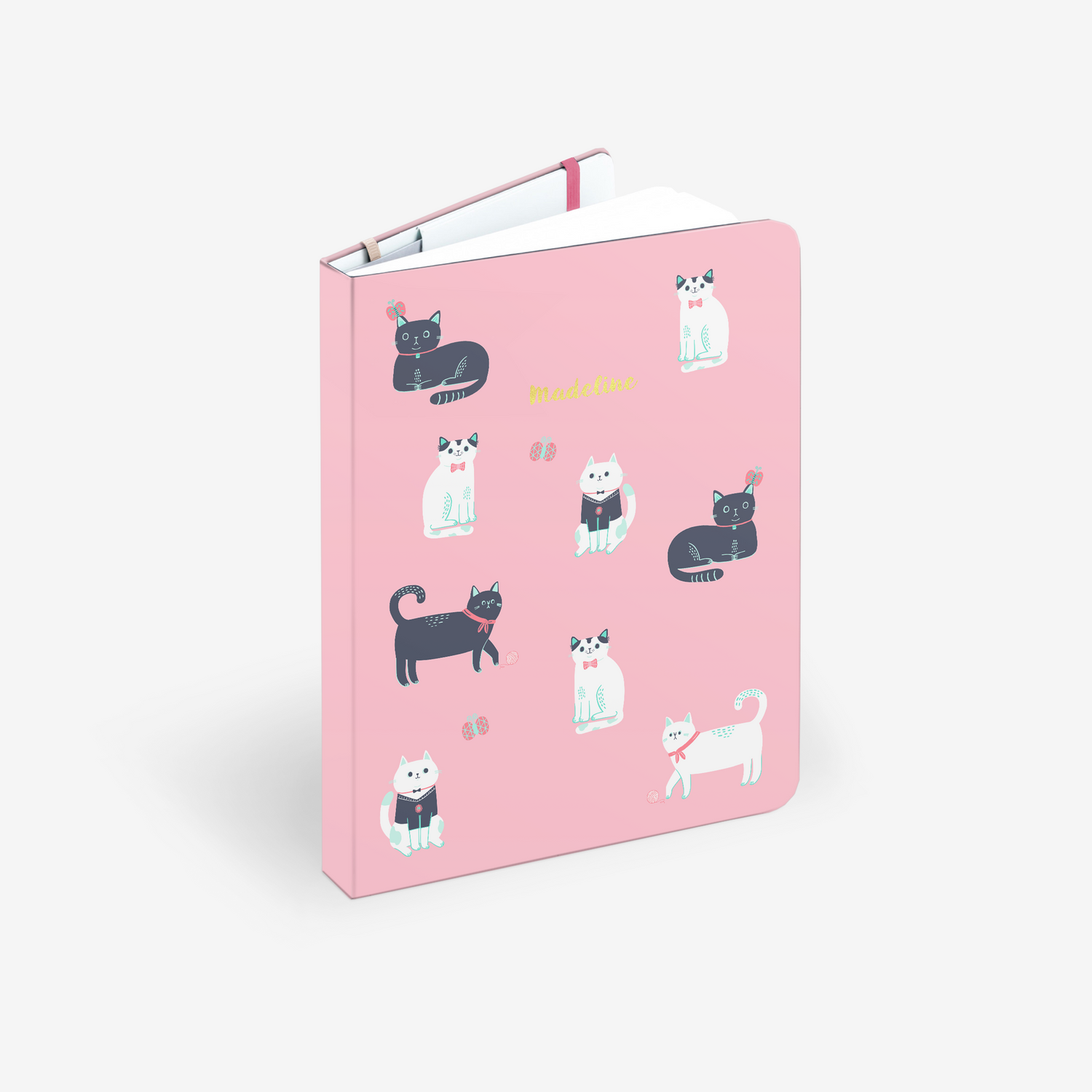 Cats Pink Threadbound Sketchbook