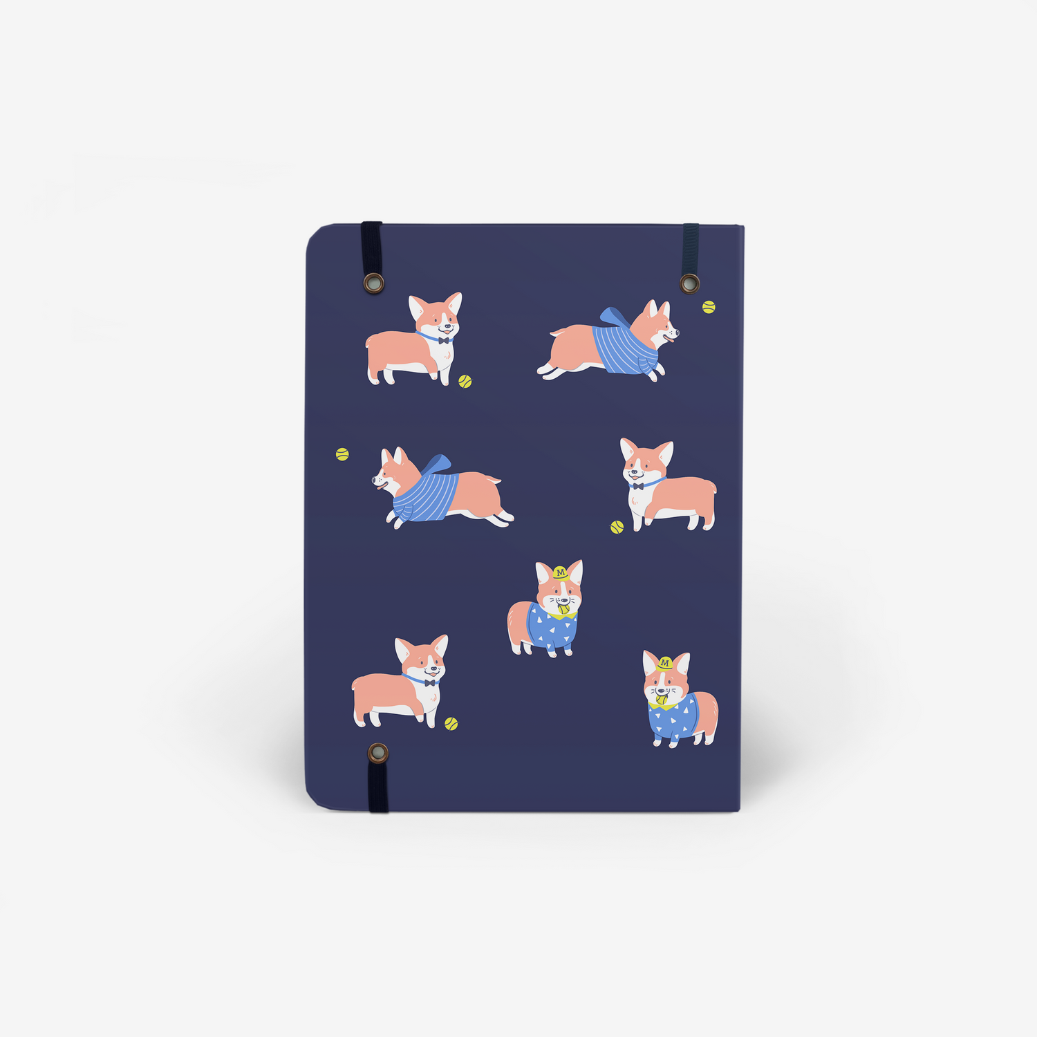 Corgi Navy Threadbound Sketchbook