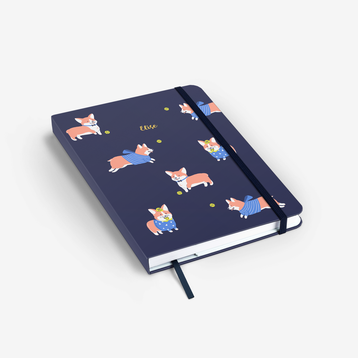 Corgi Navy Threadbound Sketchbook