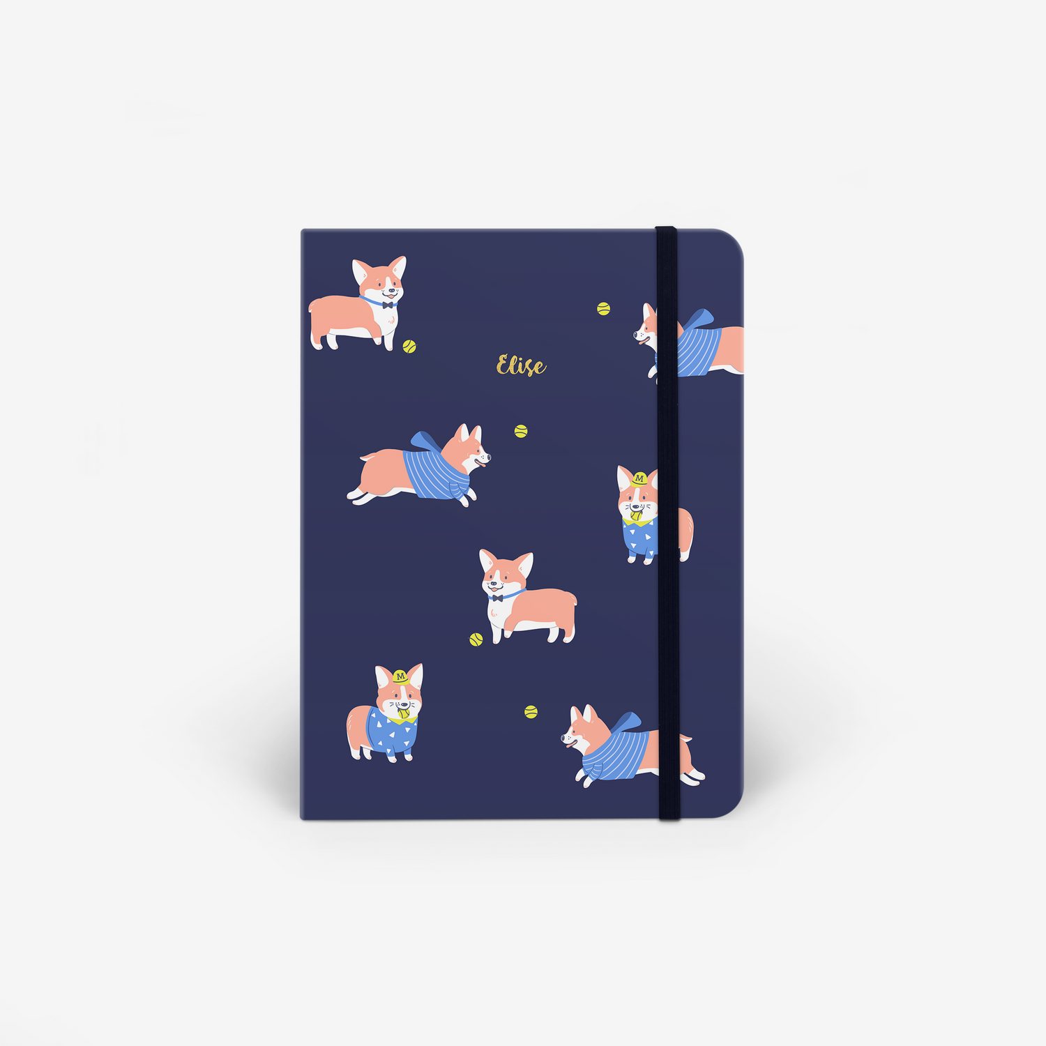 Corgi Navy Wirebound Sketchbook