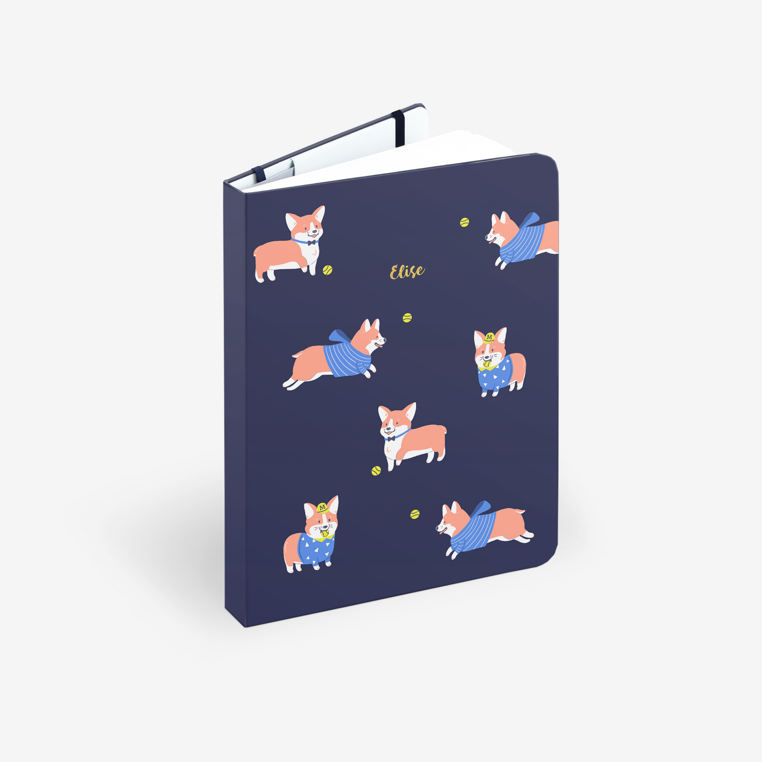 Corgi Navy Threadbound Notebook