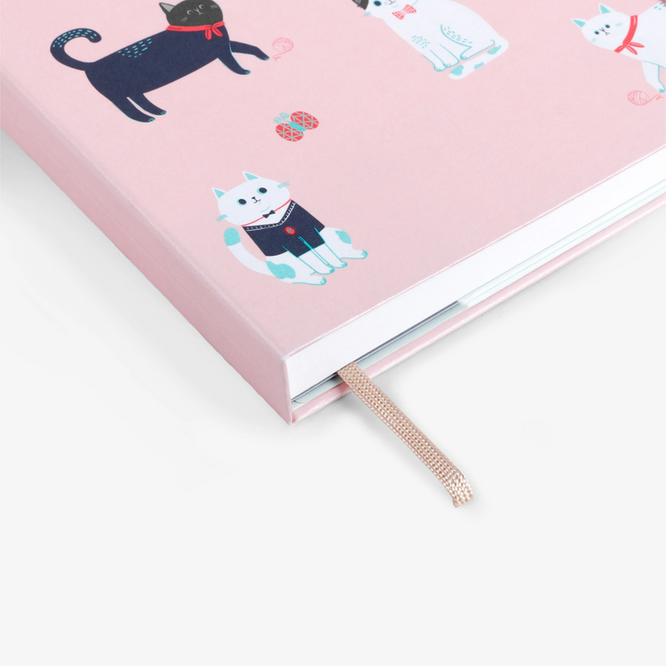 Cats Pink Threadbound Notebook