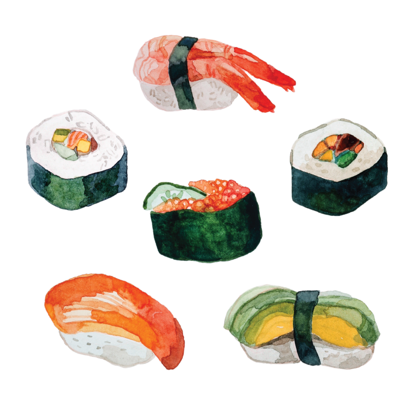 Artist Series Stickers: Sushi (STC-518)