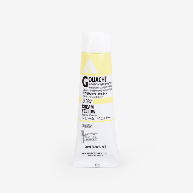 Holbein Acryla Gouache 20ml Tube - Cream Yellow