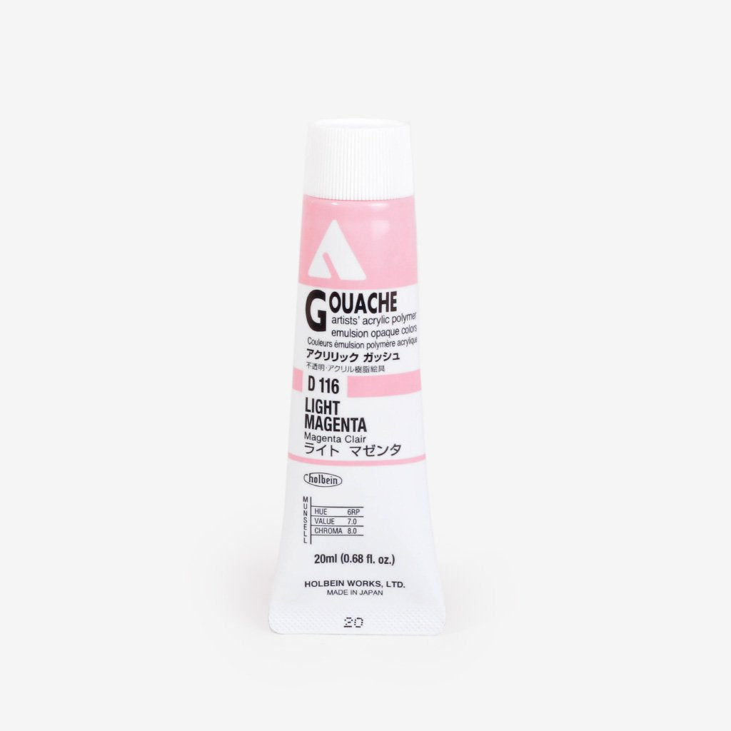 Holbein Acryla Gouache 20ml Tube - Light Magenta