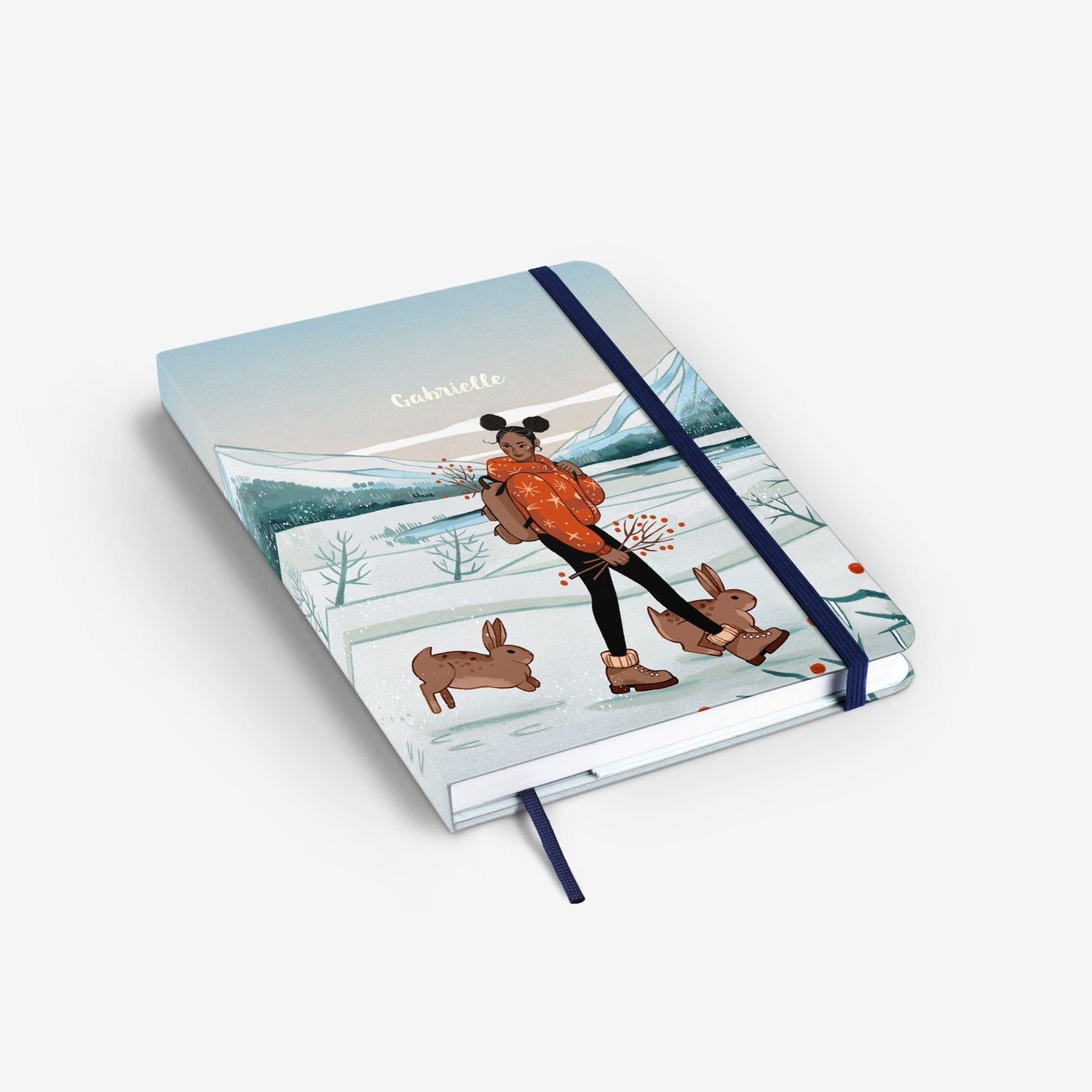 Winter Hares Light Threadbound Notebook