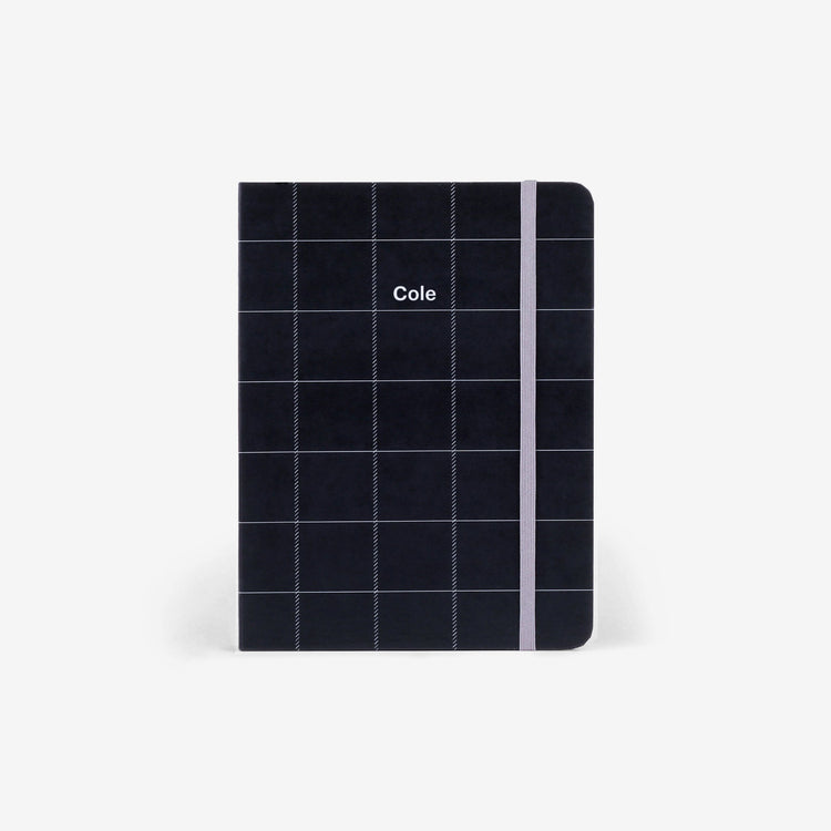 Black Plaid Wirebound Notebook