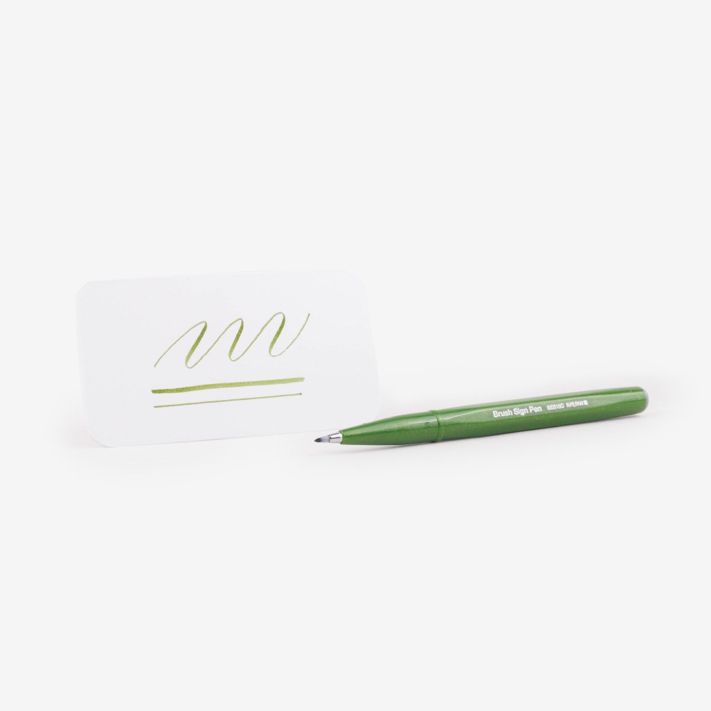 Pentel Fude Touch Brush Sign Pen - Olive Green